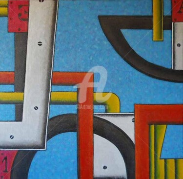 Pintura titulada "la-fabrica-2011-100…" por Daniel Jorge Castro Cuccuini, Obra de arte original