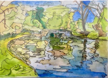 제목이 "Nunn’s Bridges"인 미술작품 Digby Chacksfield로, 원작, 수채화