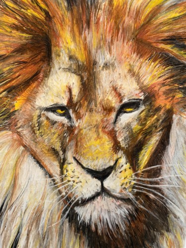 Drawing titled "King of Leos" by Digby Chacksfield, Original Artwork, Pastel