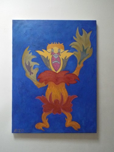 Painting titled "A little power thing" by Ariel Velez, Original Artwork, Acrylic