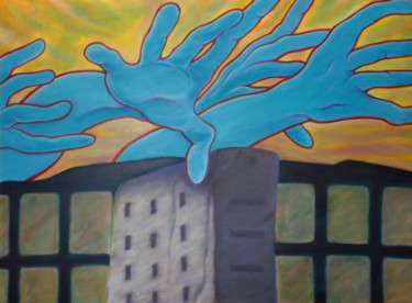 Картина под названием "Reaching out" - Ariel Velez, Подлинное произведение искусства, Масло Установлен на Деревянная рама дл…