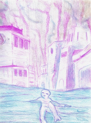 Рисунок под названием "stranded in a war" - Ariel Velez, Подлинное произведение искусства