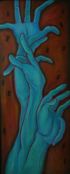 Painting titled "branching out" by Ariel Velez, Original Artwork, Oil Mounted on Wood Stretcher frame
