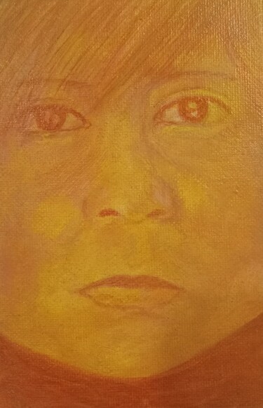 Malerei mit dem Titel "little-rosegold" von Ariel Velez, Original-Kunstwerk, Acryl
