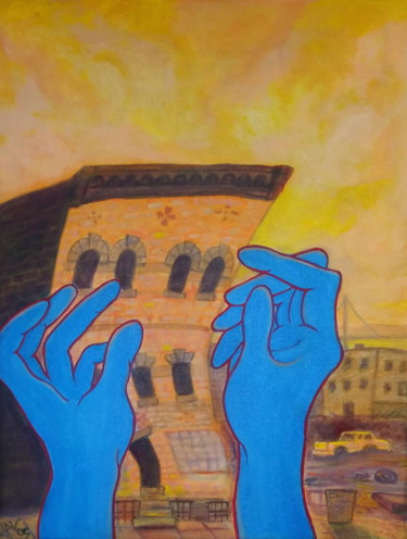 Painting titled "That Street" by Ariel Velez, Original Artwork, Acrylic