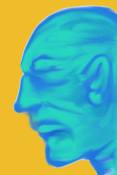Digitale Kunst getiteld "old blue geezer" door Ariel Velez, Origineel Kunstwerk, 2D Digital Work