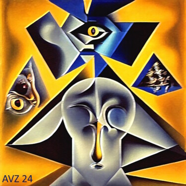 Artes digitais intitulada "unmasking the alien" por Ariel Velez, Obras de arte originais, Trabalho Digital 2D