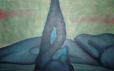 Malerei mit dem Titel "Rebirth Machine" von Ariel Velez, Original-Kunstwerk, Öl