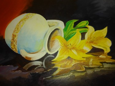 Painting titled "reflection" by Debashis Das, Original Artwork, Acrylic