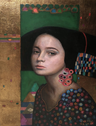 Malerei mit dem Titel "ALEGORIA A gustav k…" von Danco, Original-Kunstwerk, Öl Auf Keilrahmen aus Holz montiert