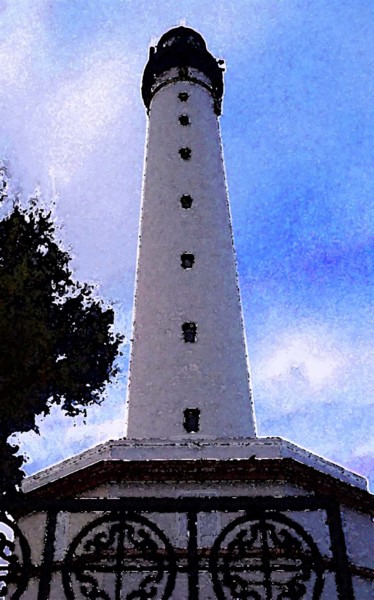 Photographie intitulée "phare de biarritz" par Mchris, Œuvre d'art originale, Photographie numérique
