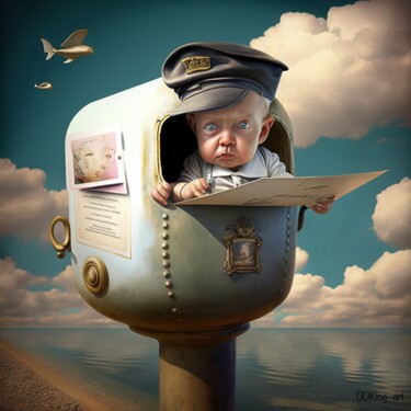Цифровое искусство под названием "Baby Postman" - Ddking, Подлинное произведение искусства, Изображение, сгенерированное ИИ