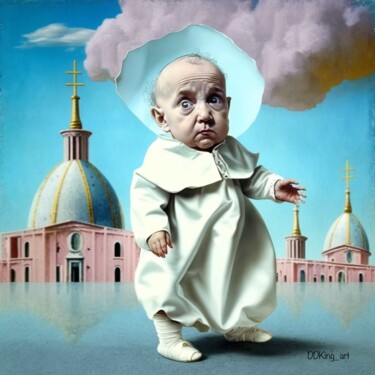 Digitale Kunst getiteld "Baby Francis" door Ddking, Origineel Kunstwerk, AI gegenereerde afbeelding