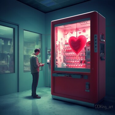 Digitale Kunst mit dem Titel "Love Machine" von Ddking, Original-Kunstwerk, Digitaldruck