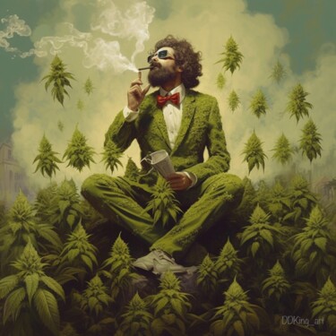 Digital Arts titled "I Love Marijuana" by Ddking, Original Artwork, AI generated image