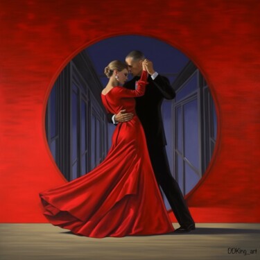 Arts numériques intitulée "The Lady in Red" par Ddking, Œuvre d'art originale, Impression numérique