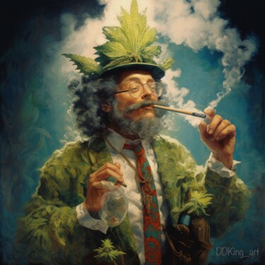 Arte digitale intitolato "Smoke The Weed" da Ddking, Opera d'arte originale, Stampa digitale