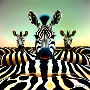 Arte digital titulada "The Real Slim Zebra" por Ddking, Obra de arte original, Impresión digital