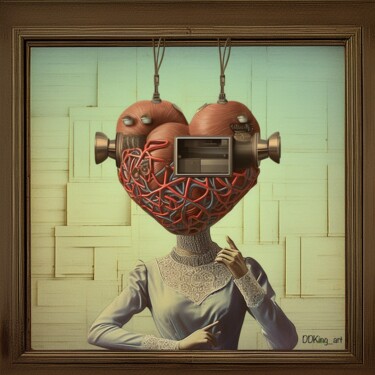 Digitale Kunst mit dem Titel "Love on the Brain" von Ddking, Original-Kunstwerk, Digitaldruck