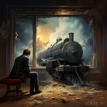 Arte digital titulada "Runaway Train" por Ddking, Obra de arte original, Impresión digital