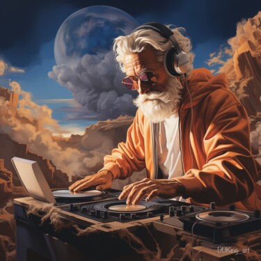 Digitale Kunst mit dem Titel "God Is A DJ" von Ddking, Original-Kunstwerk, Digitaldruck