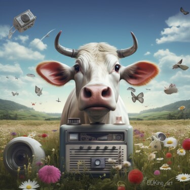 Arte digitale intitolato "La Vache" da Ddking, Opera d'arte originale, Immagine generata dall'IA
