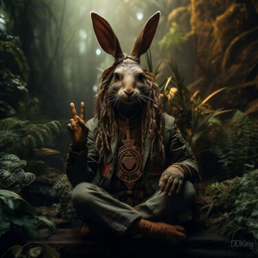Arte digital titulada "Peace Rabbit #3" por Ddking, Obra de arte original, Impresión digital