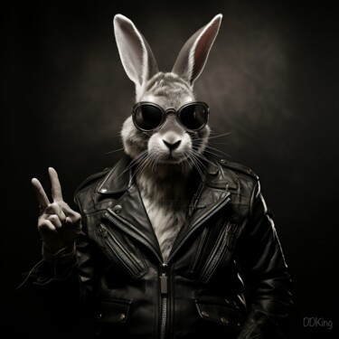 Arte digital titulada "Peace Rabbit #5" por Ddking, Obra de arte original, Impresión digital