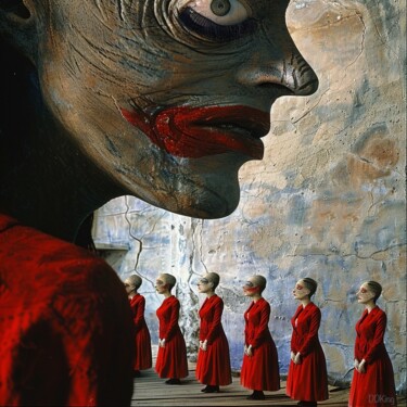 Schilderij getiteld "De Stille Dialoog" door Ddking, Origineel Kunstwerk, AI gegenereerde afbeelding