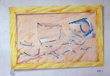 verre cassé Dessin intitulée "verre cassé" par Andre Rollet, Œuvre d'art originale, Crayon