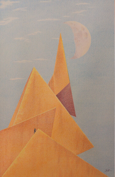décrocher la lune Drawing titled "décrocher la lune" by Andre Rollet, Original Art, Pencil