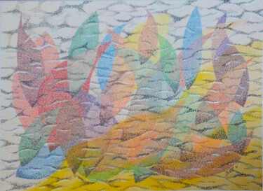 Dessin intitulée "dans le laigon" par Andre Rollet, Œuvre d'art originale, Crayon