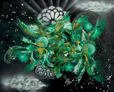 Peinture intitulée "Fleur de jade" par De L’Âme À La Toile, Œuvre d'art originale, Acrylique