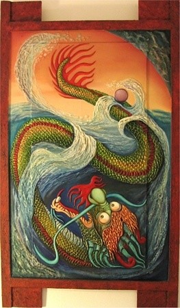 Peinture intitulée "Le dragon d’Orient" par De La Torre, Œuvre d'art originale