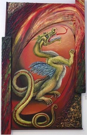 Peinture intitulée "Le dragon d’Occident" par De La Torre, Œuvre d'art originale