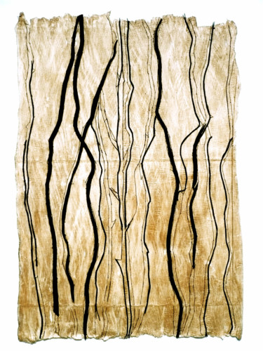 Arte têxtil intitulada "Écorce de mûrier Ar…" por Liliana De Vito, Obras de arte originais