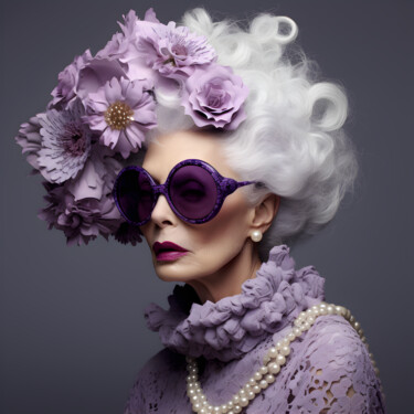 Digitale Kunst mit dem Titel "Purple Beauty" von Deai Studio, Original-Kunstwerk, KI-generiertes Bild