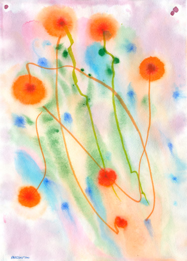 Painting titled "dandelion, 18 May 2…" by Dea Lieotto, Original Artwork, Watercolor