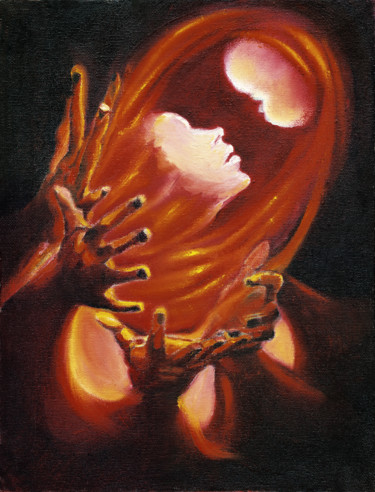 Painting titled "Delivery of a child…" by Dea Lieotto, Original Artwork, Oil