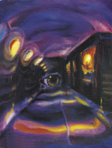 Painting titled "Night, 31 January 2…" by Dea Lieotto, Original Artwork, Oil