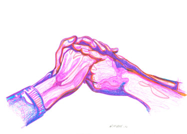 Dessin intitulée "Gesture, 6 October…" par Dea Lieotto, Œuvre d'art originale, Marqueur