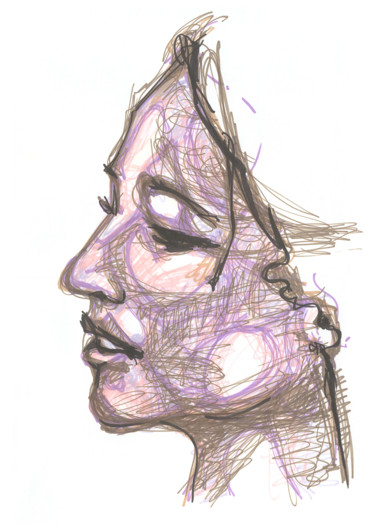 图画 标题为“Face, 27 May 2015” 由Dea Lieotto, 原创艺术品, 标记