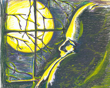 Malerei mit dem Titel "Profile, 12 April 2…" von Dea Lieotto, Original-Kunstwerk, Pastell