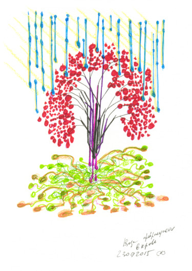 Drawing titled "Fall. Day 23 Septem…" by Dea Lieotto, Original Artwork, Marker