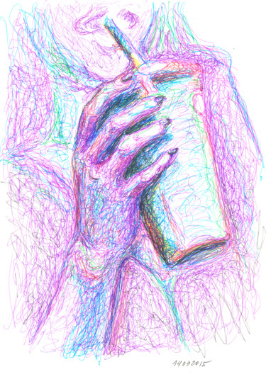 Desenho intitulada "Gesture, 14 Septemb…" por Dea Lieotto, Obras de arte originais