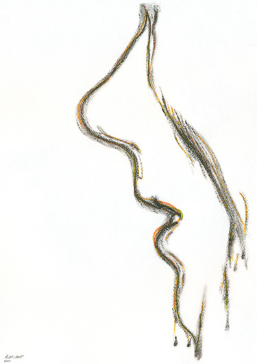 Painting titled "Profile, 6 May 2015" by Dea Lieotto, Original Artwork, Ink
