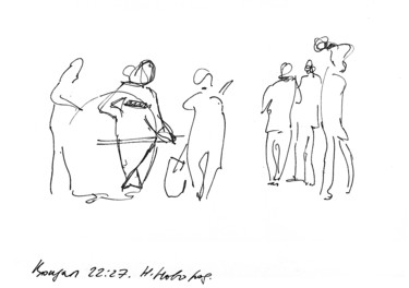 Zeichnungen mit dem Titel "Sketches of the cit…" von Dea Lieotto, Original-Kunstwerk, Kugelschreiber
