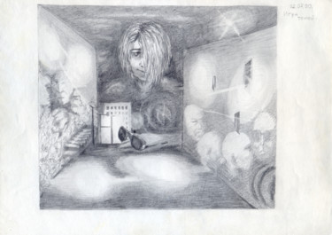 Dessin intitulée "A game of shadows.…" par Dea Lieotto, Œuvre d'art originale, Crayon