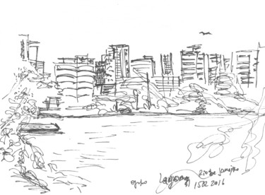 Desenho intitulada "Rio de Janeiro. 15…" por Dea Lieotto, Obras de arte originais, Canetac de aerossol