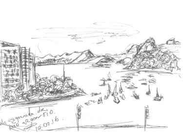 Dessin intitulée "Rio de Janeiro. 17…" par Dea Lieotto, Œuvre d'art originale, Stylo à bille